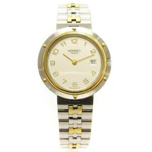 HERMES 1665461 腕時計 クリッパー デイト ラウンド コンビ クオーツ