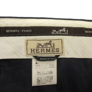 HERMES チノパンツ コットン ジッパーフライ 52 ネイビー
