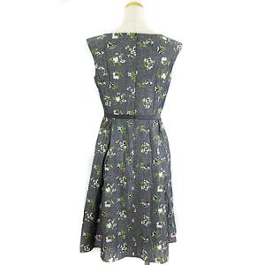 TOCCA 19SS ワンピース ひざ丈 ノースリーブ フラワー 刺繍 花柄 グレー系 2