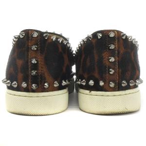 Christian Louboutin スニーカー スリッポン ハラコ スタッズ PIK BOAT WOMAN FLAT PONY DARK LEG/GG 3170801