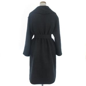 ETRO ベルテッドコート ビッグカラー ガウン 紐付き 襟裏花柄 フラワー シングル フロントボタン ダークグレー アウター AA