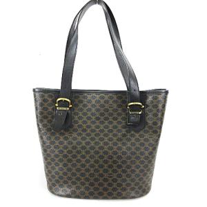 CELINE ヴィンテージ マカダム柄 バケツバッグ PVC ブラック