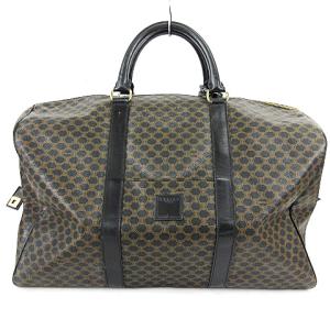 ヴィンテージ オールド マカダム柄 ボストンバッグ PVC ブラック