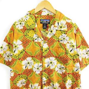 Patagonia pataloha アロハシャツ 花柄 オープンカラー 半袖 S オレンジ