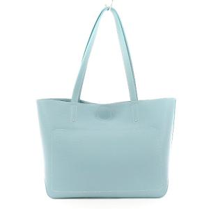 Longchamp ショップイット トートバッグ レザー 水色