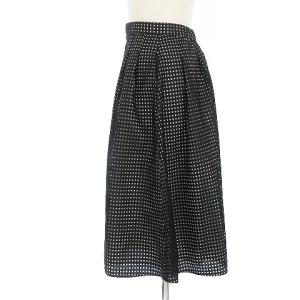 TOCCA 21SS CARINA SKIRT カリーナ フレア スカート ひざ丈 メッシュ SKTOIM0550 黒 ブラック 0