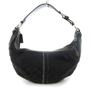 COACH ハンドバッグ ワンショルダー シグネチャー ホーボー チャーム付き 10074 黒