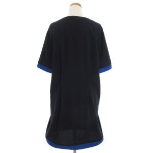 Acne Studios 美品 ROZALIA SABLE ワンピース ひざ丈 半袖 タック バイカラー ネイビー ブルー 34