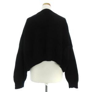 ENFOLD 17SS ニット セーター 長袖 ローゲージ ショート丈 ドロップショルダー 無地 黒