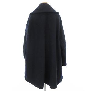 ENFOLD モッサAラインショートコート 比翼 フラップ メルトン ウール 3008A130-1390 ネイビー 紺 38