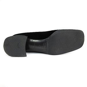 PRADA パンプス ベロア スクエアトゥ チャンキーヒール ブラック 39 IBO17