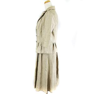 LANVIN COLLECTION セットアップ ワンピース ジャケット タック ベージュ 38