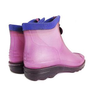 CHANEL レインブーツ ショートブーツ 長靴 フロントジップ ココマーク パープル 35 ECR8
