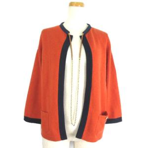 11年 カーディガン ココマーク カシミヤ 40 オレンジ