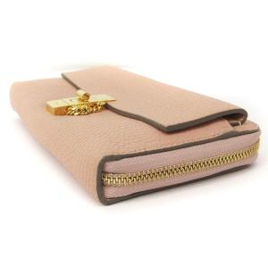 Chloe DREW ドリュー ラウンドファスナー レザー セメントピンク ウォレット AA