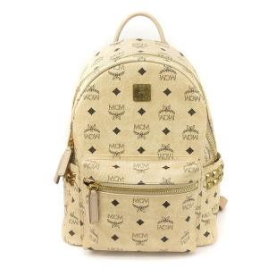 MCM スターク サイドスタッズ バックパック ヴィセトス 
 レザー ベージュ