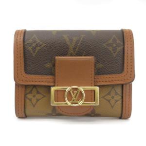 M68725 ポルトフォイユ ドーフィーヌ コンパクト モノグラム リバース 三つ折り財布 茶