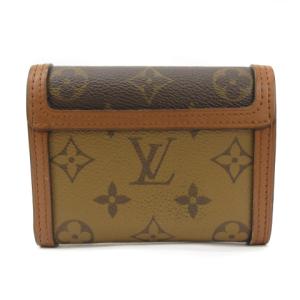 LOUIS VUITTON M68725 ポルトフォイユ ドーフィーヌ コンパクト モノグラム リバース 三つ折り財布 茶