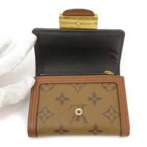 LOUIS VUITTON M68725 ポルトフォイユ ドーフィーヌ コンパクト モノグラム リバース 三つ折り財布 茶