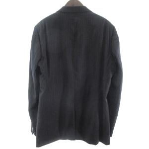 HUGO BOSS Super120 セットアップ スーツ ジャケット センターベント 3B パンツ ストライプ 黒