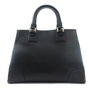 TORY BURCH ハンドバッグ 2WAY ロゴ レザー ブラック