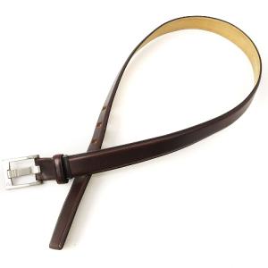 BURBERRY BLACK LABEL ベルト レザー ハトメ スクエアバックル ワンポイント ブラウン AA