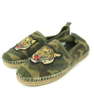 BARRON バロン スニーカー エスパドリーユ スリッポン タイガー 刺繍 迷彩 カモフラージュ カーキ 26 靴 シューズ