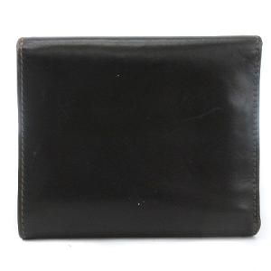 White house Cox SMALL 3 FOLD WALLET 二つ折り財布 コンパクト ブライドルレザー フラップボタン ステッチ S1058 茶