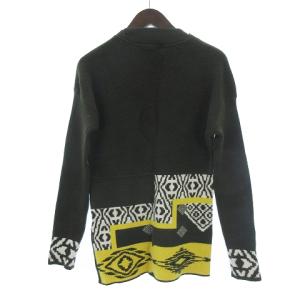 ETRO セーター ニット 長袖 サイドスリット 幾何学模様 カシミヤ混 カーキ 44