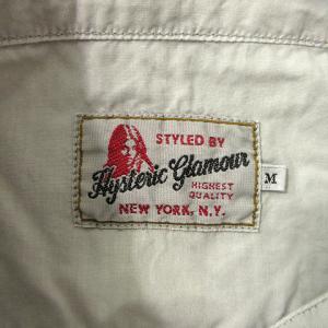 HYSTERIC GLAMOUR タグ付き 15SS ワーク シャツ 長袖 薄手 綿100% 裾刺繍 0252AH01 M ライトグレー