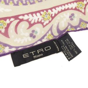 ETRO 美品 スカーフ シルク 長方形 ペイズリー柄 総柄 マルチカラー 小物