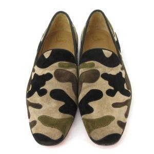 Christian Louboutin ローファー スリッポン スエード 迷彩 カモフラ 茶 45