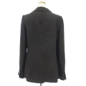 ARMANI COLLEZIONI テーラードジャケット 長袖 フロント3B ノーベント シルク混 無地 イタリア製 ブラウン 44 SM