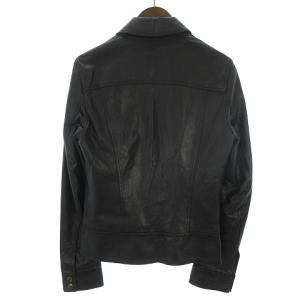 DOLCE&GABBANA G9E52L シングルライダースジャケット ラムレザー 46 黒