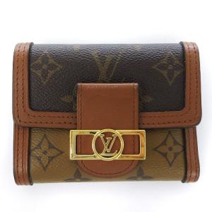 M68725 20年製 モノグラム リバース ポルトフォイユ ドーフィーヌ 三つ折り財布 茶