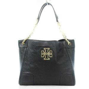 チェーン ショルダーバッグ 肩掛け ロゴ レザー ブラック