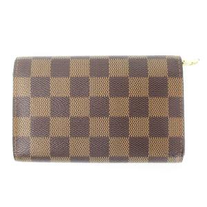 LOUIS VUITTON ダミエ ポルトモネ ビエ トレゾール 2つ折り財布 L字ファスナー N61730 エベヌ ブラウン