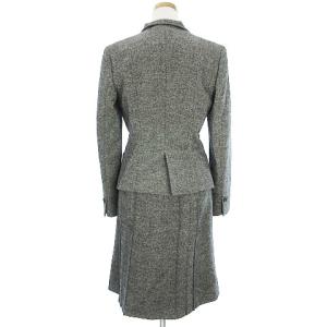 23区 スーツ セットアップ 3ピース ジャケット スラックス スカート ひざ丈 ウール グレー