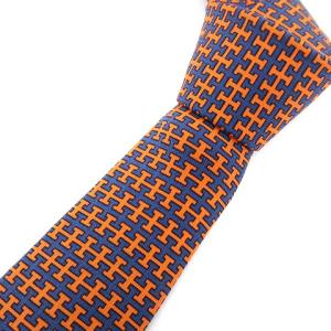 ネクタイ レギュラータイ ビジネス Hロゴ シルク 5432 FA オレンジ