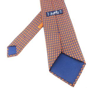 HERMES ネクタイ レギュラータイ ビジネス Hロゴ シルク 5432 FA オレンジ