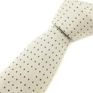 モノグラム ネクタイ レギュラータイ 総柄 刺繍 シルク100% ライトグレー