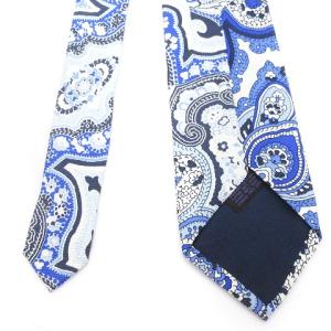 ETRO ネクタイ レギュラータイ ペイズリー柄 シルク ブルー ホワイト