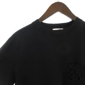 VALENTINO 21SS VV0MG10V7FE マクラメレース Tシャツ クルーネック 花柄 バックプリント 