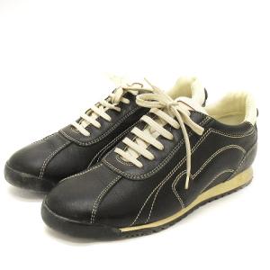 ガンチーニ スニーカー ローカット レースアップ レザー SE 3259 黒 ブラック 6 約23.5cm 靴 シューズ IBO24