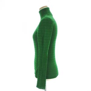 M MISSONI 美品 ニット セーター 長袖 タートルネック ストレッチ ウール グリーン 40