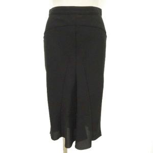 ひざ丈 スカート JM-S036 AD2003 シフォン タイト スリムシルエット S 黒 ブラック SM