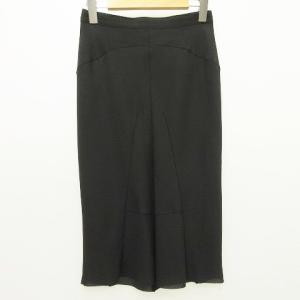 JUNYA WATANABE ひざ丈 スカート JM-S036 AD2003 シフォン タイト スリムシルエット S 黒 ブラック SM