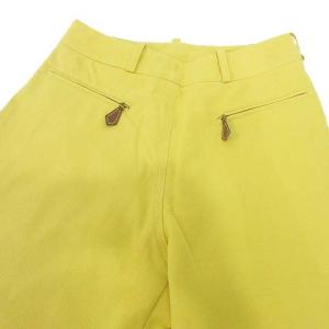 HERMES パンツ ストレッチ スリム スキニー ハイウエスト 前ポケット フランス製 国内正規 40 黄 イエロー SM