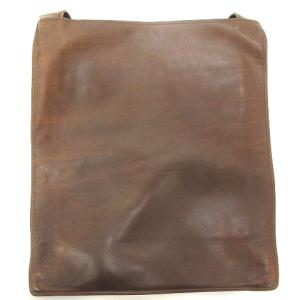 CHANEL ショルダーバッグ  サコッシュ  ロゴ オールレザー  ブラウン 