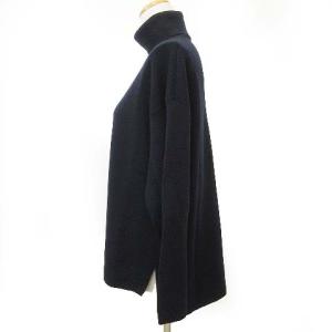 ANAYI 美品 ウール ミラノ タートル プルオーバー ニット カットソー 長袖 38 ネイビー SM